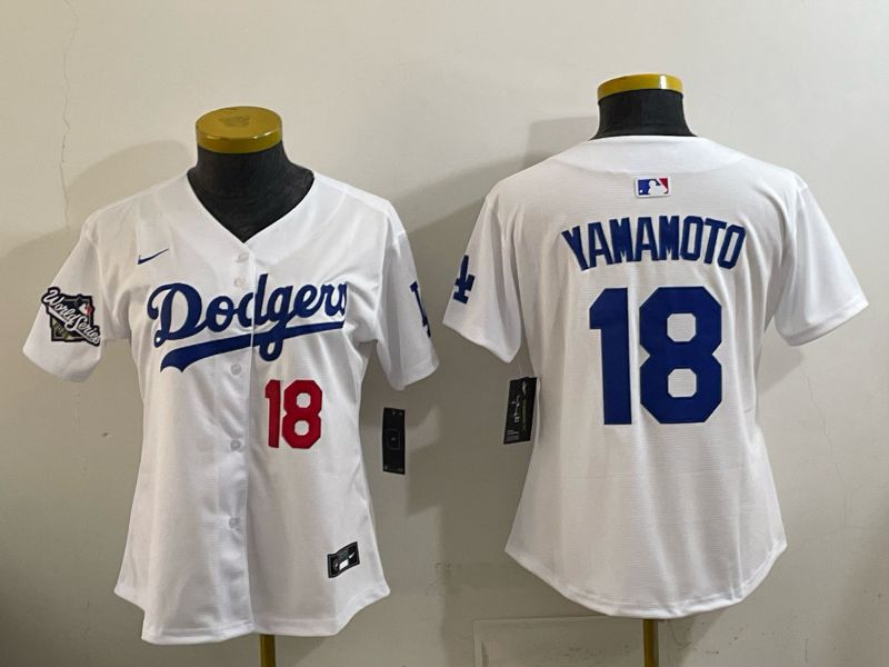 Women 2026 Nike Los Angeles Dodgers #18 Yamamoto White Game MLB Jersey 08